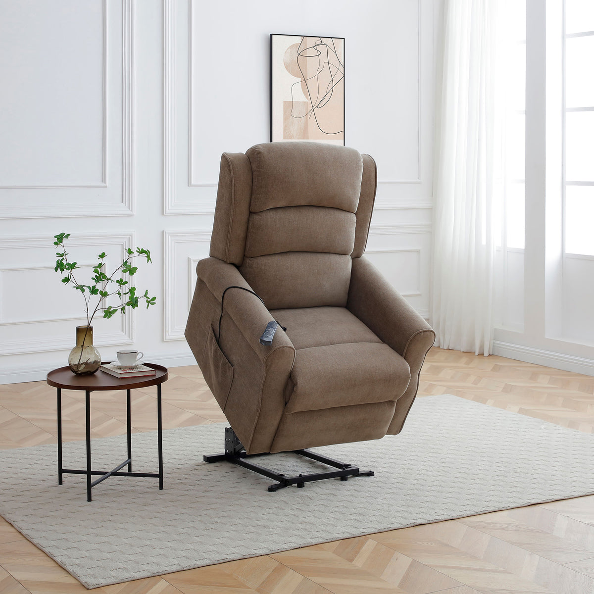 Hendry Twin Motor Power Recliner Armchair Mushroom from Roseland Furniture