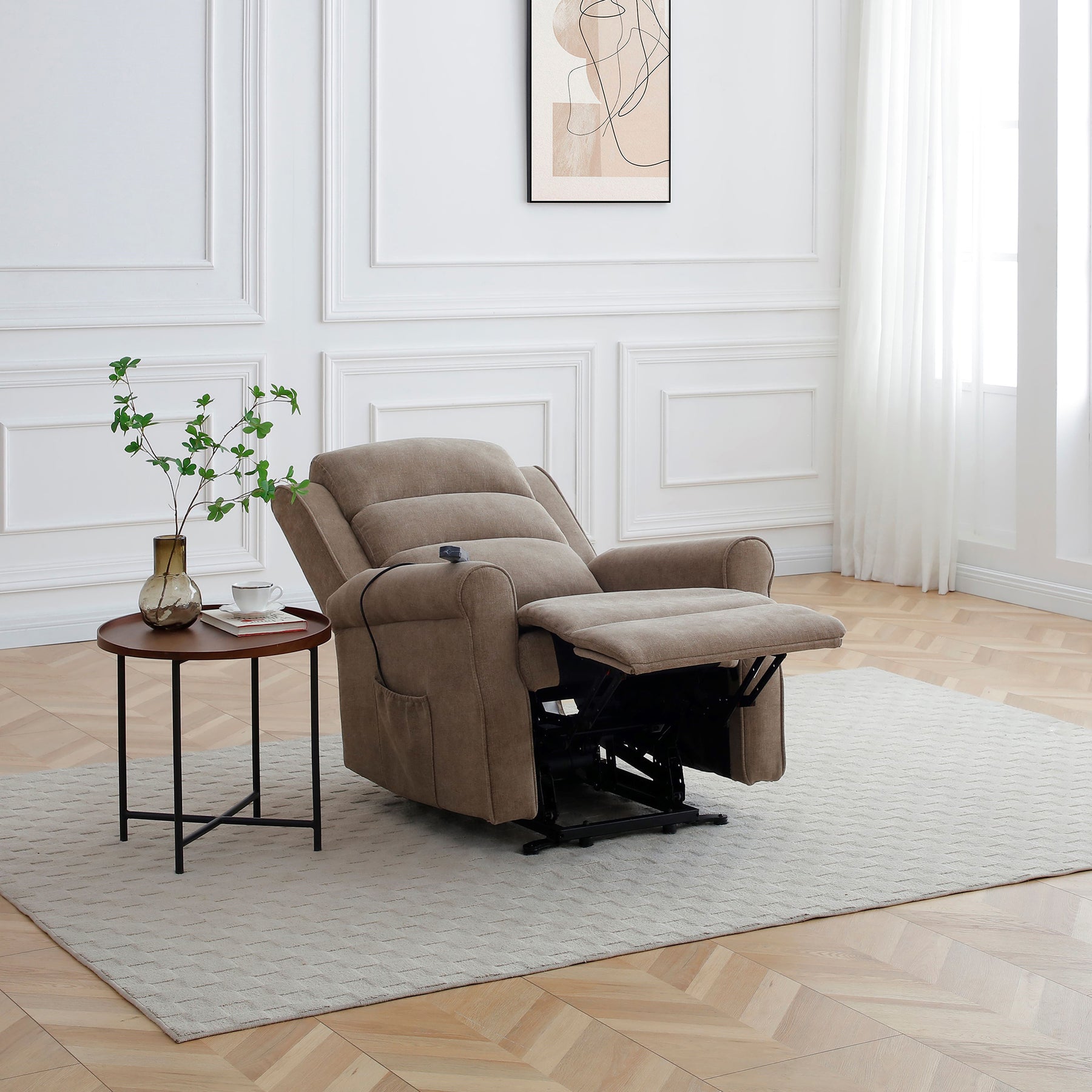 Hendry Twin Motor Power Recliner Armchair Mushroom from Roseland Furniture