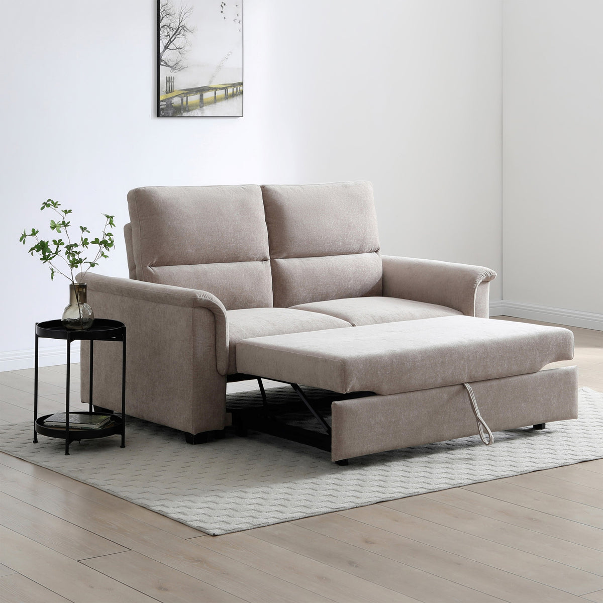Brody 2 Seater Sofa Bed Taupe from Roseland Furniture