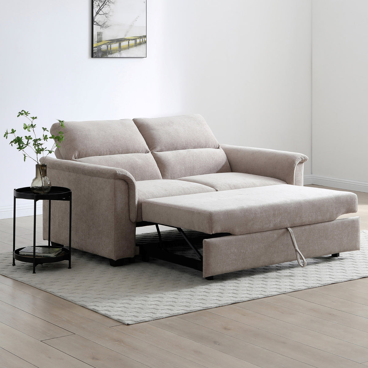 Brody 2 Seater Sofa Bed Taupe from Roseland Furniture