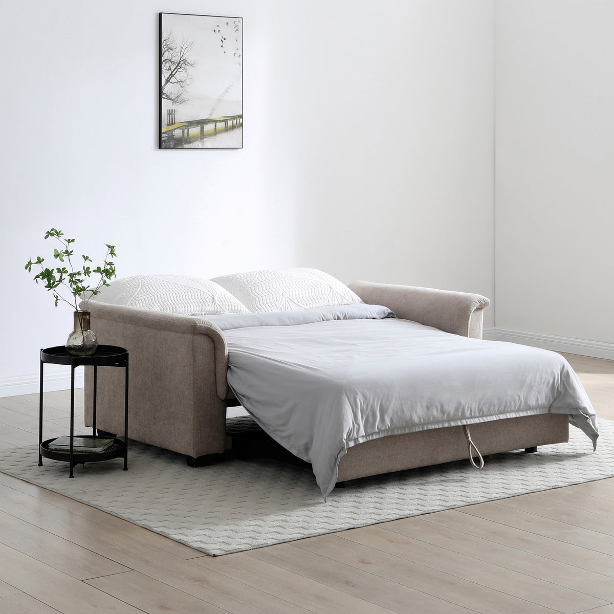 Brody 2 Seater Sofa Bed Taupe from Roseland Furniture