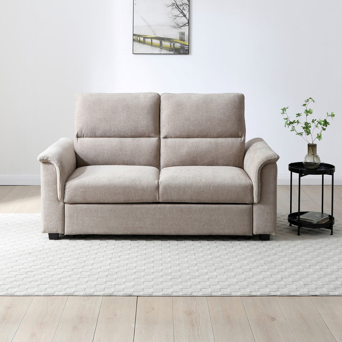 Brody 2 Seater Sofa Bed Taupe from Roseland Furniture