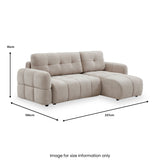 Morse Quilted Chaise Sofa Bed dimensions