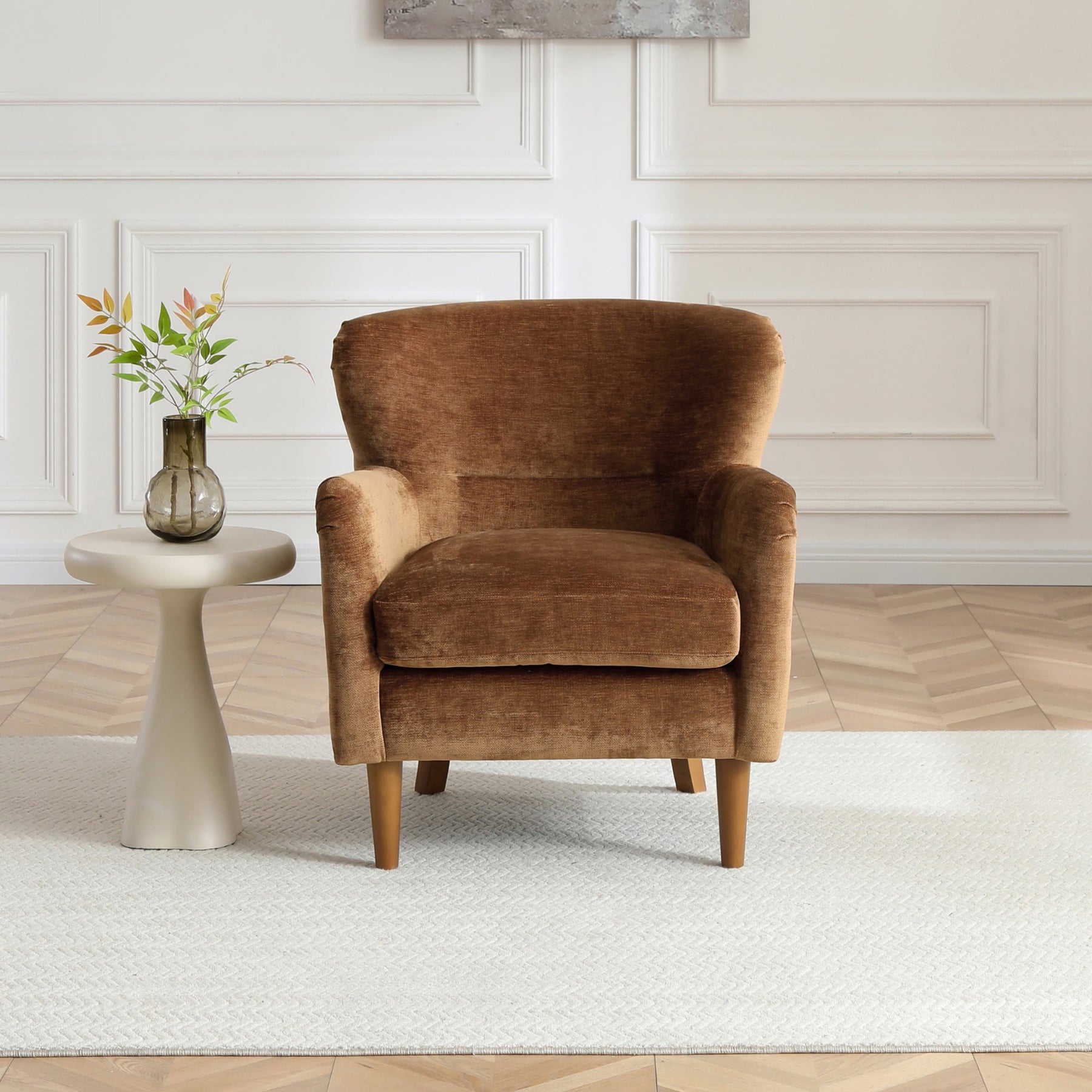 Arkwright Wingback Armchair Toffee from Roseland Furniture