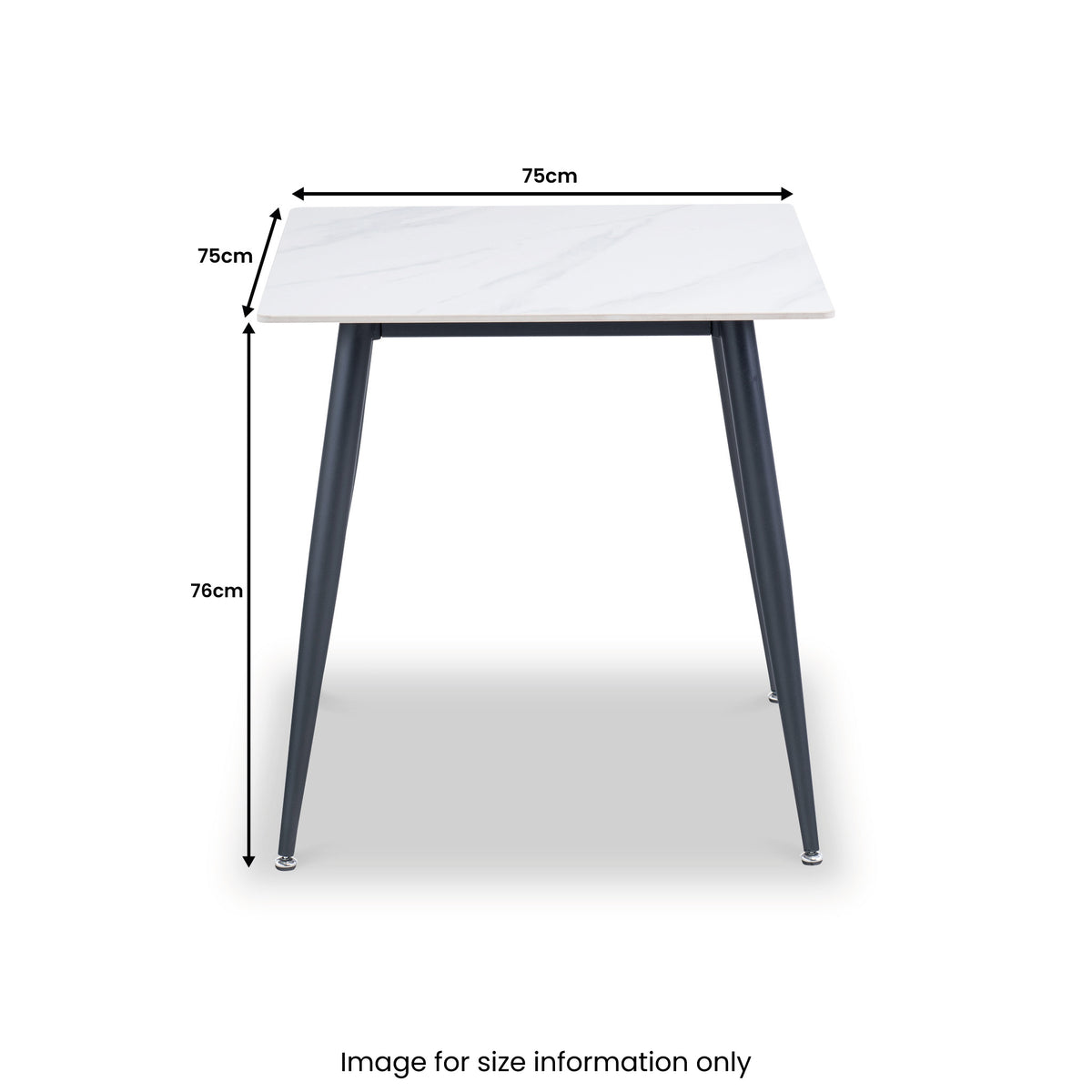 Avril White Sintered Stone 75cm Square Dining Table from Roseland