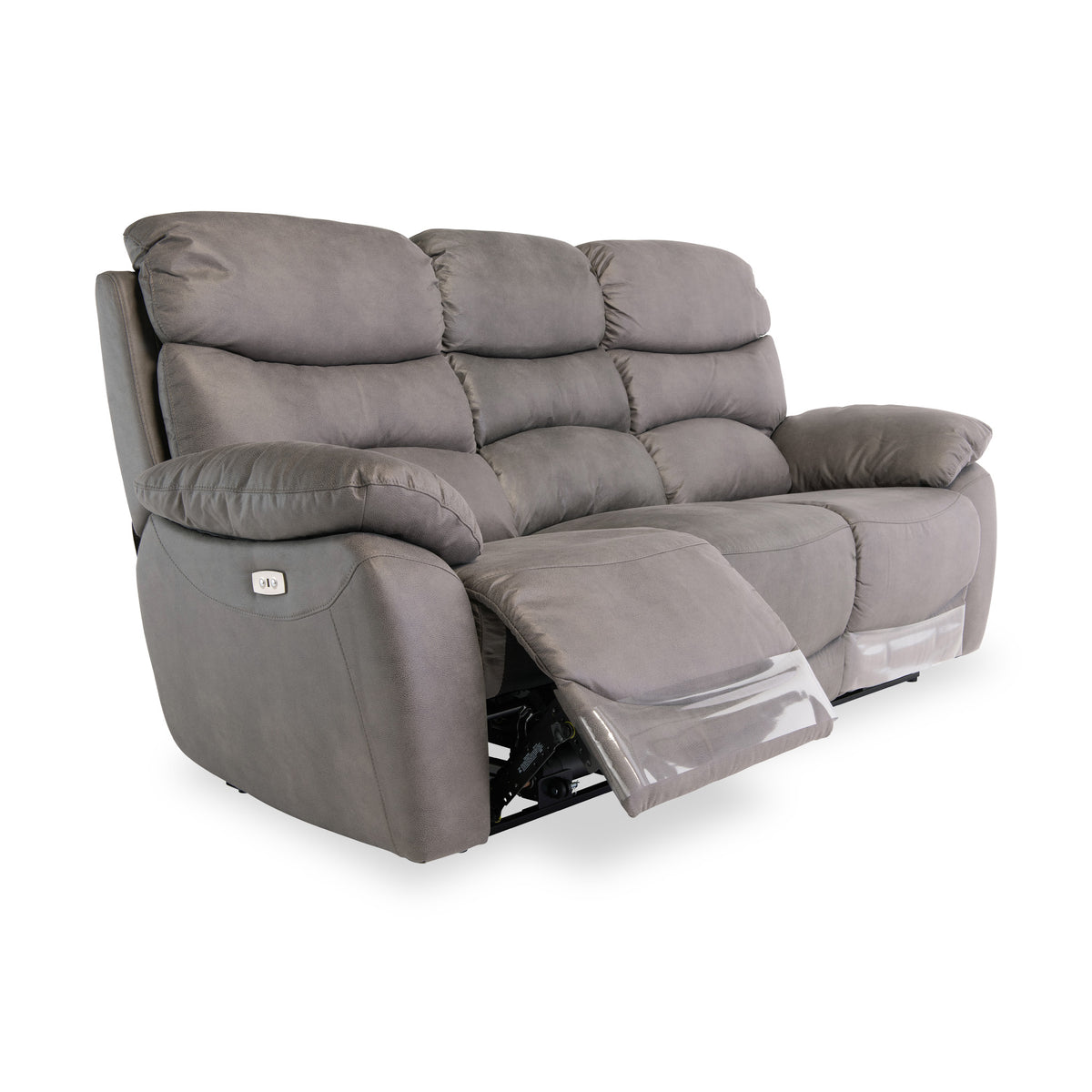 Fraser Grey Fabric Electric Reclining 3 Seater Settee