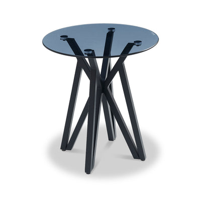 Oda Grey Tinted Round Glass Side Table
