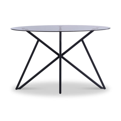 Oda Grey Tinted Oval Glass Console Table