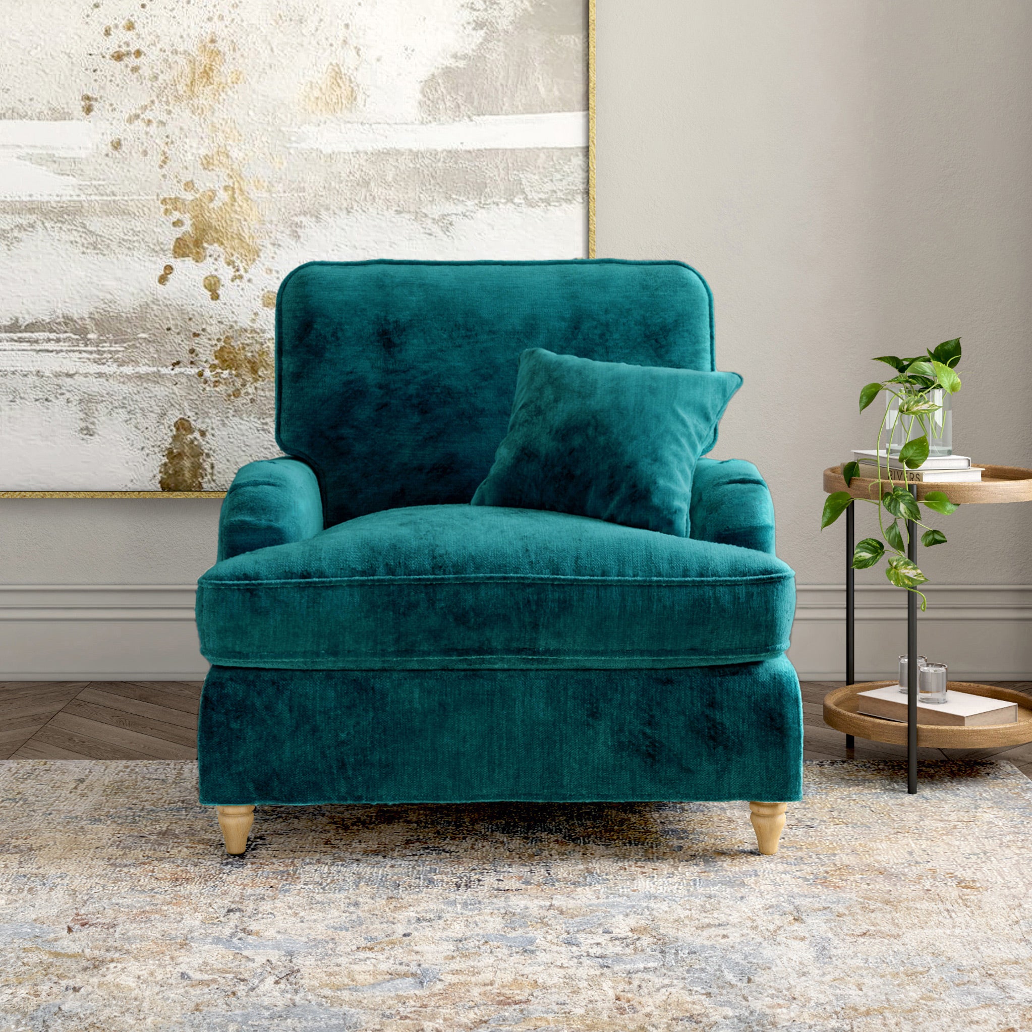 Arthur Armchair 8 Chenille Colours Made in the UK Roseland