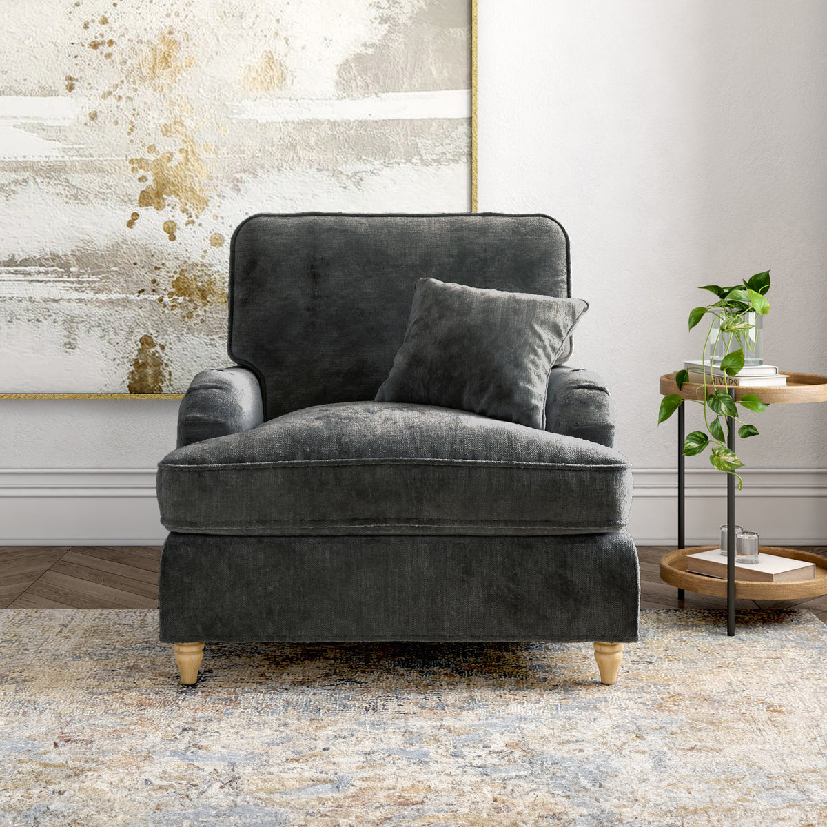 Arthur Charcoal Armchair from Roseland Furniture
