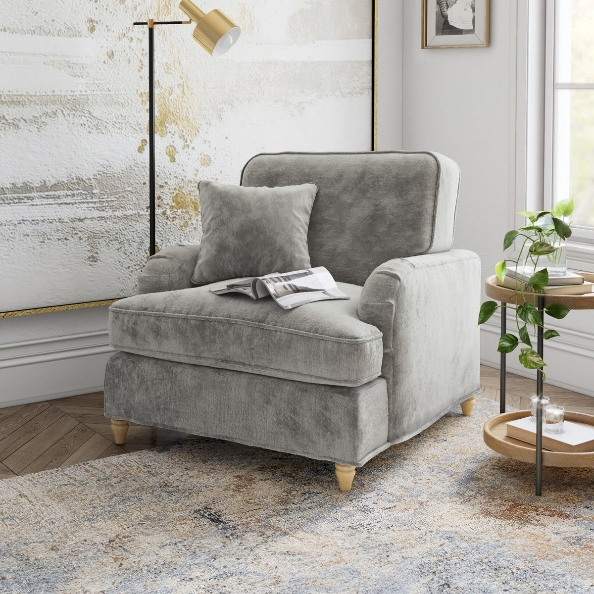 Arthur Ice Grey Armchair from Roseland Furniture