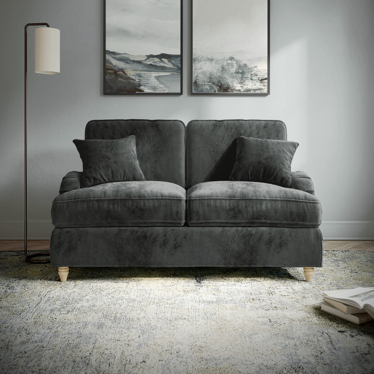 Arthur Charcoal Grey 2 Seater Sofa from Roseland Furniture