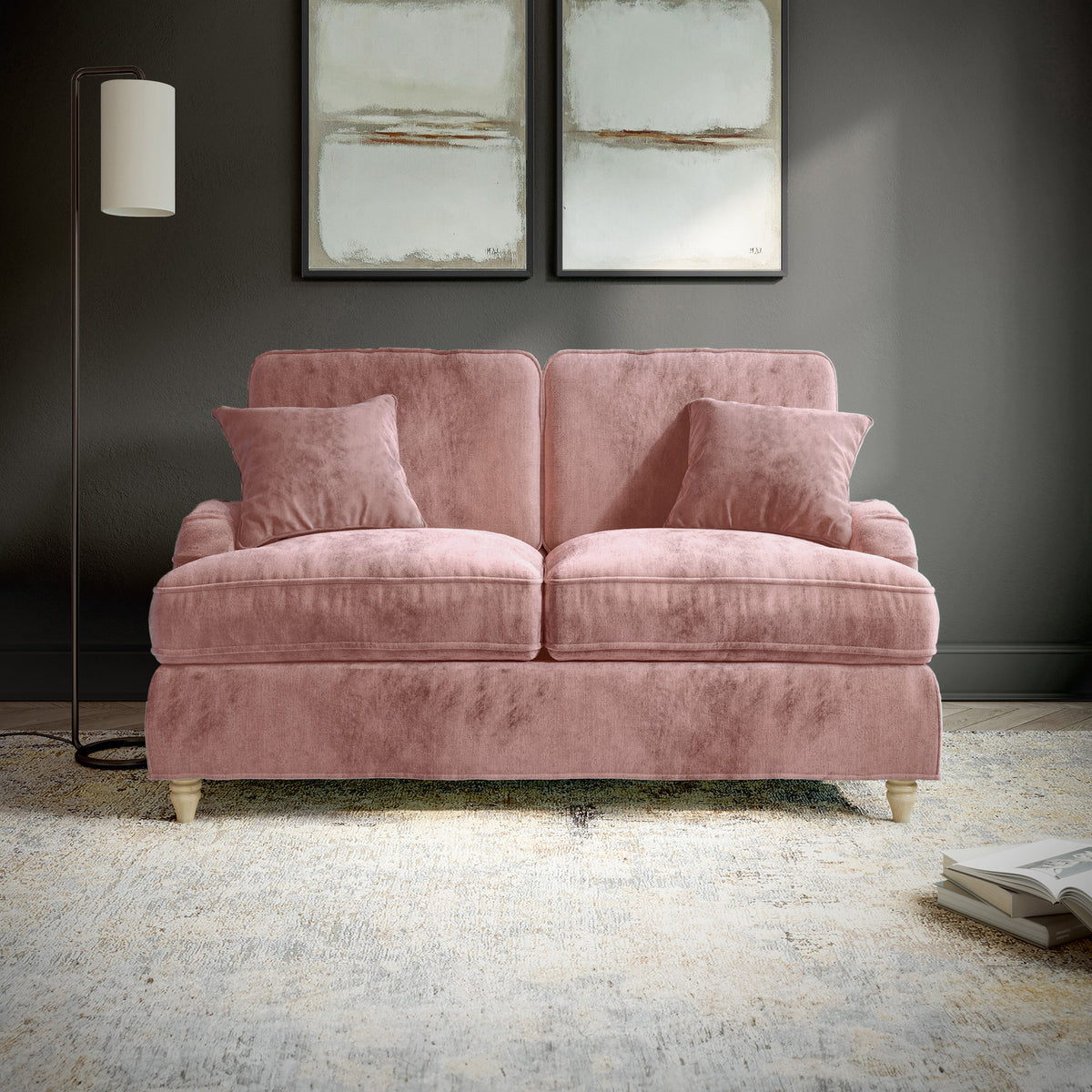 Arthur Blush Pink 2 Seater Sofa from Roseland Furniture