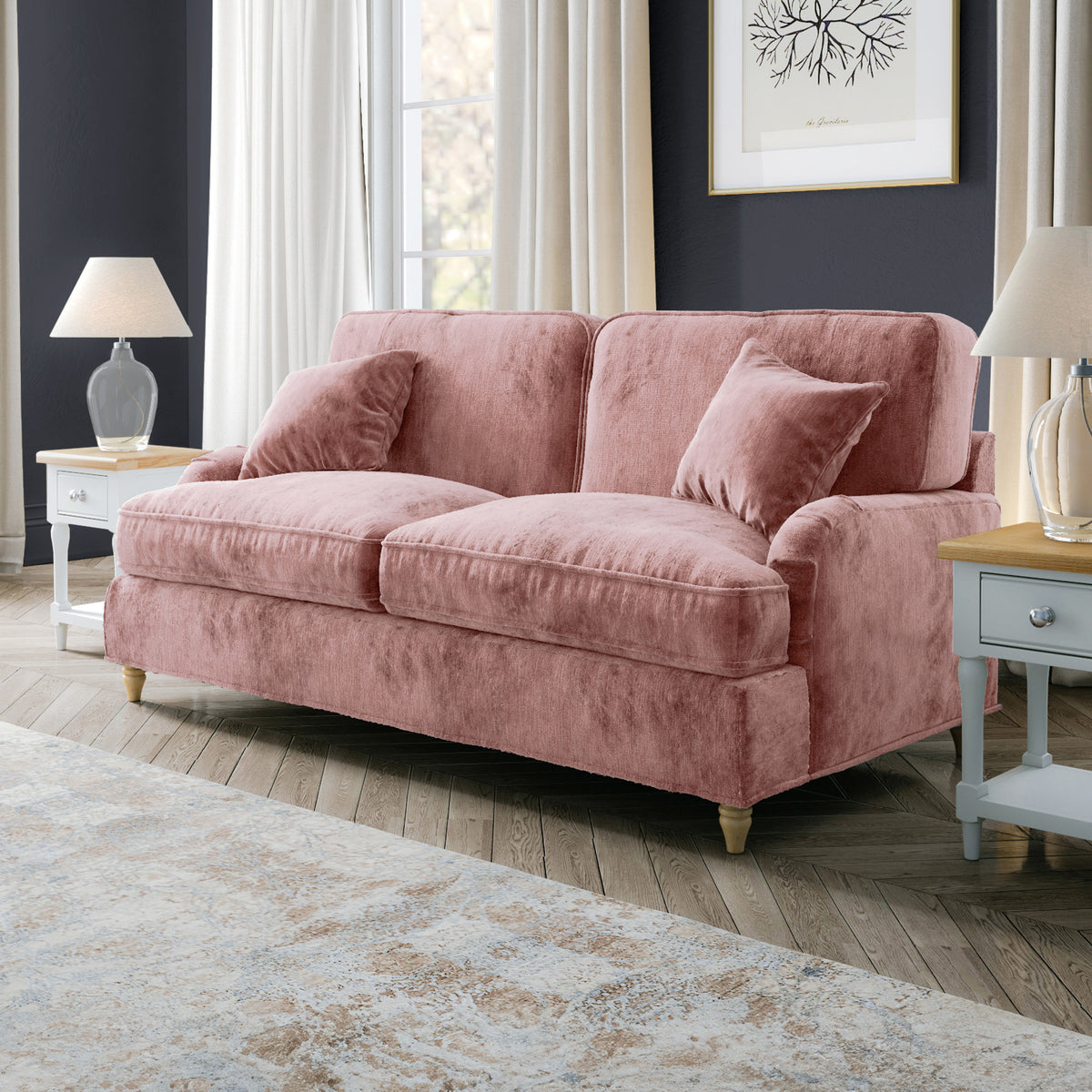 Arthur Plum Pink 3 Seater Sofa from Roseland Furniture