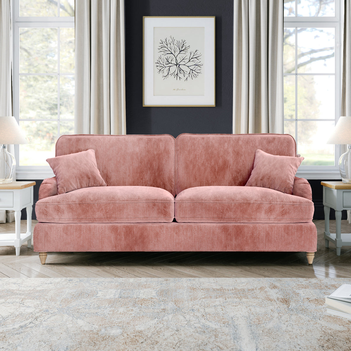 Arthur Blush Pink 4 Seater Sofa from Roseland Furniture