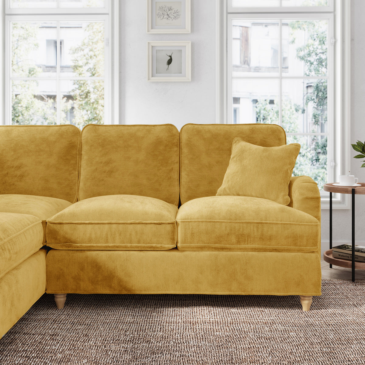 Arthur Gold Corner Sofa from Roseland Furniture