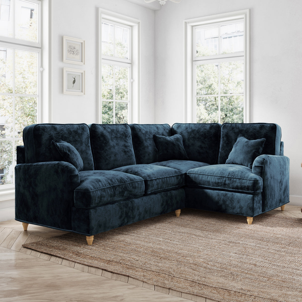 Arthur Navy RH Corner Sofa from Roseland furniture