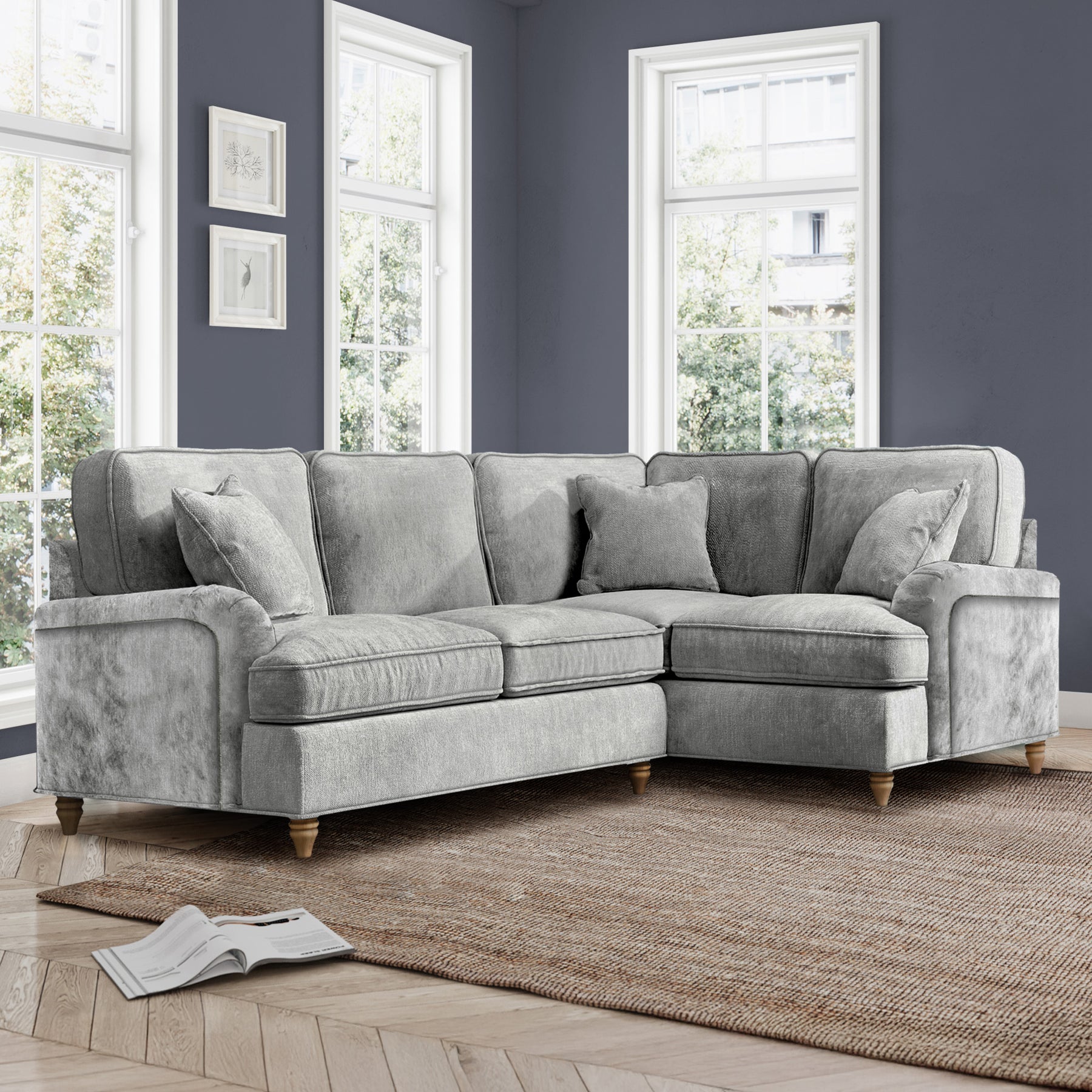 Arthur Ice Grey Corner Sofa from Roseland Furniture