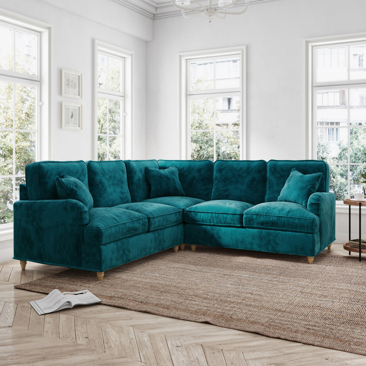 Arthur Emerald Green Large Corner Sofa from Roseland Furniture