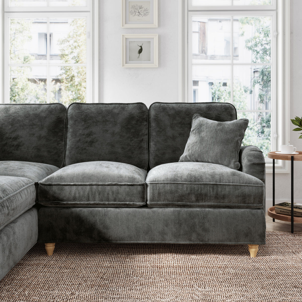 Arthur Charcoal Large Corner Sofa from Roseland Furniture