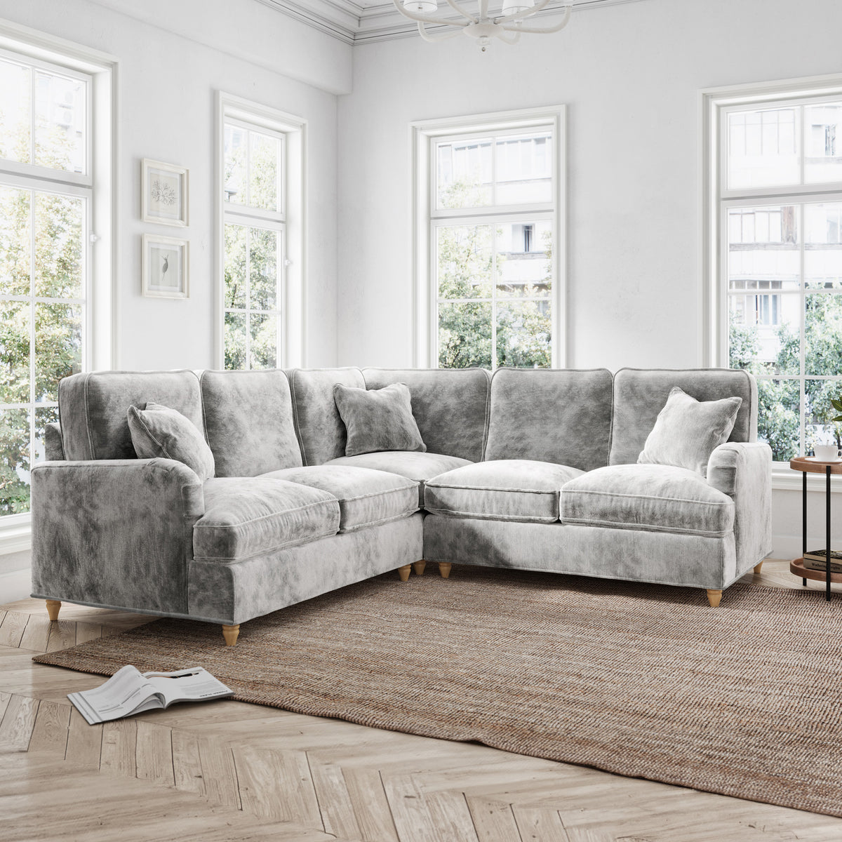 Arthur Ice Grey Large Corner Sofa from Roseland Furniture