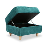 Alfie Storage Footstool Emerald from Roseland Furniture