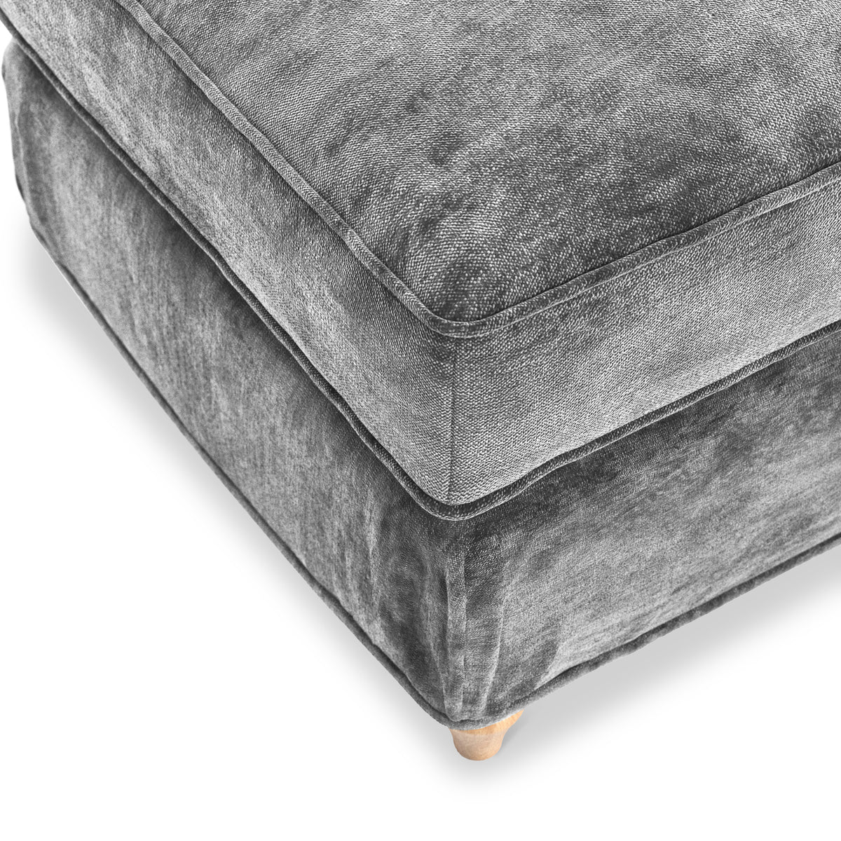 Alfie and Arthur Charcoal Universal Footstool from Roseland Furniture
