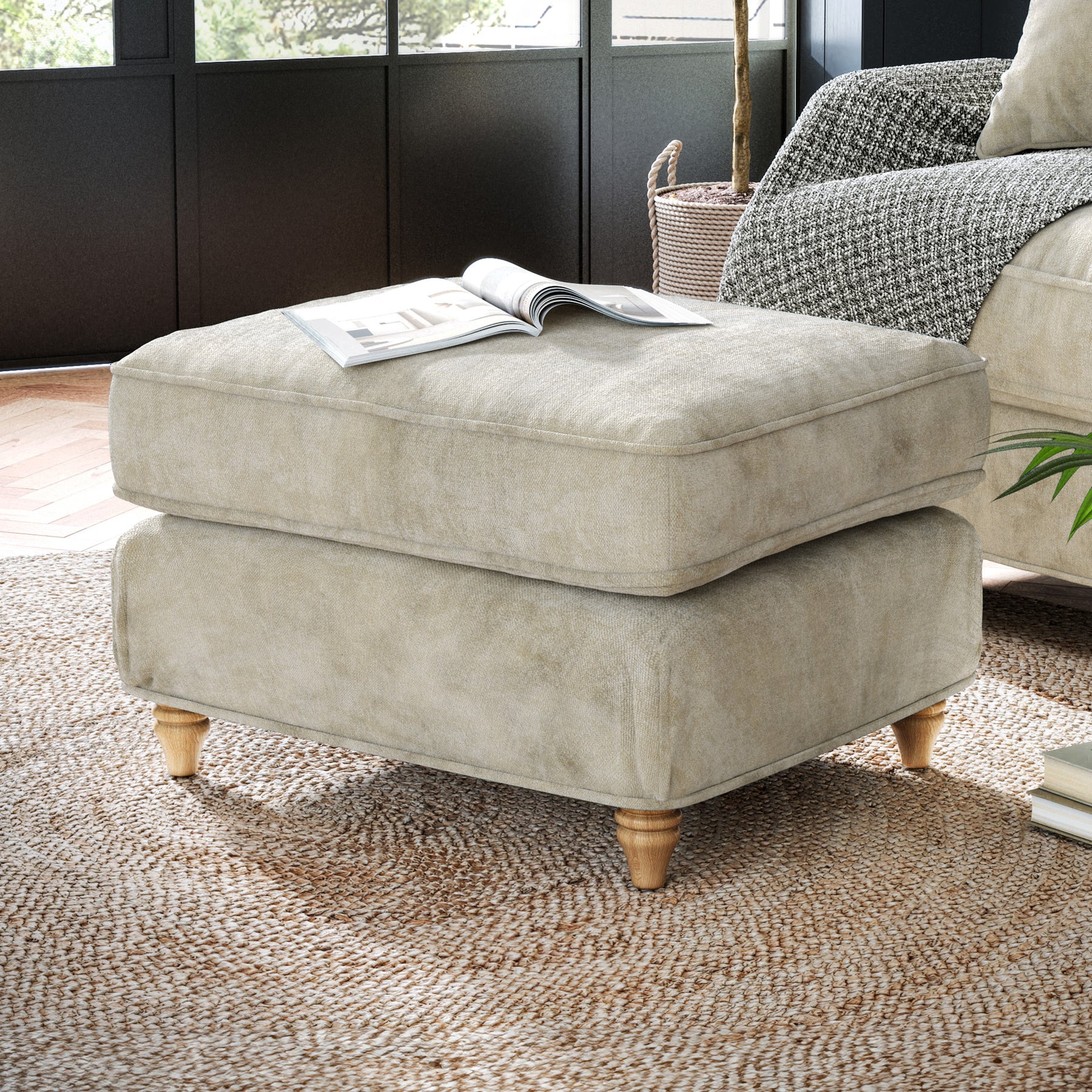 Alfie Storage Footstool Mink from Roseland Furniture