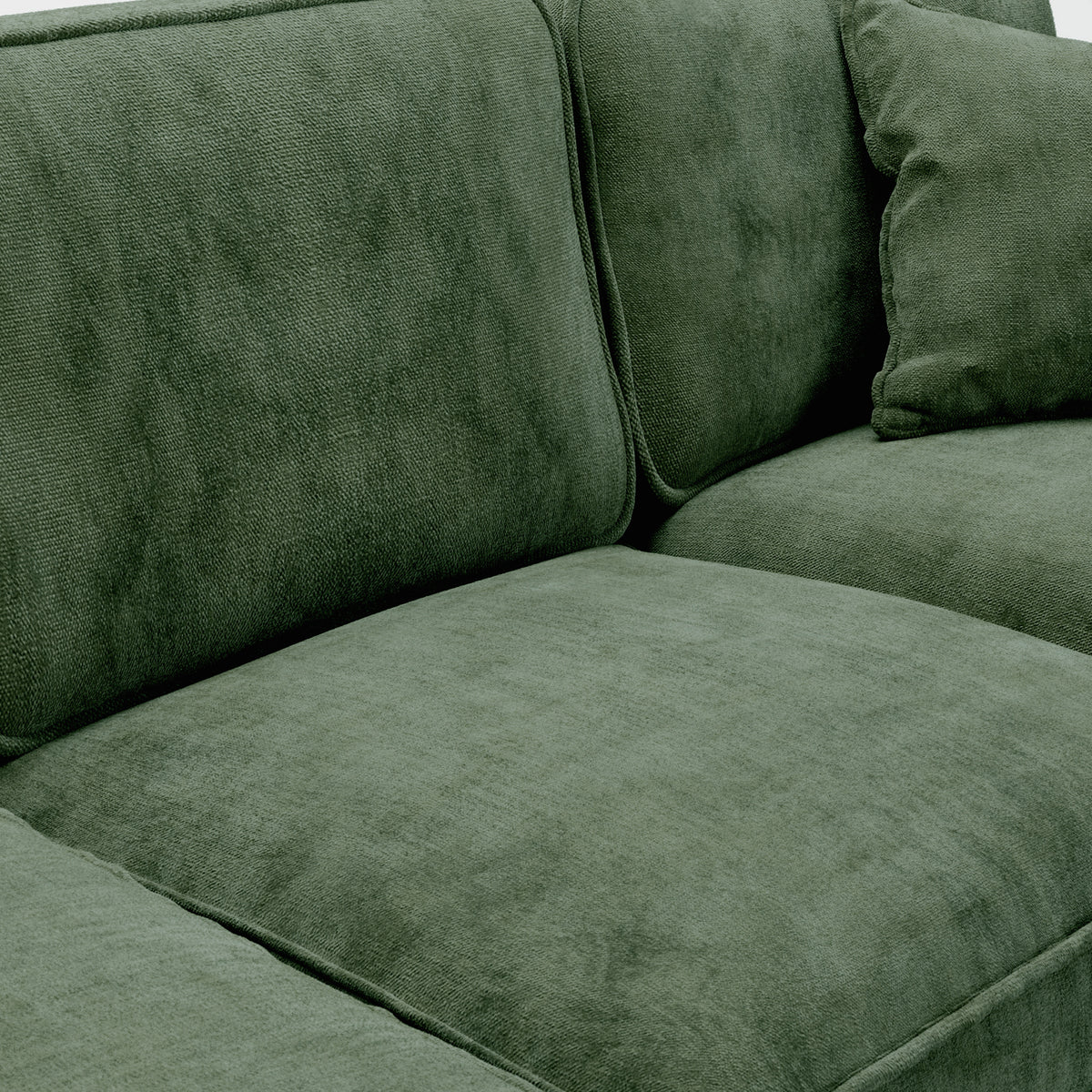 Alfie Moss Green Sofa Seat Close Up  from Roseland Furniture