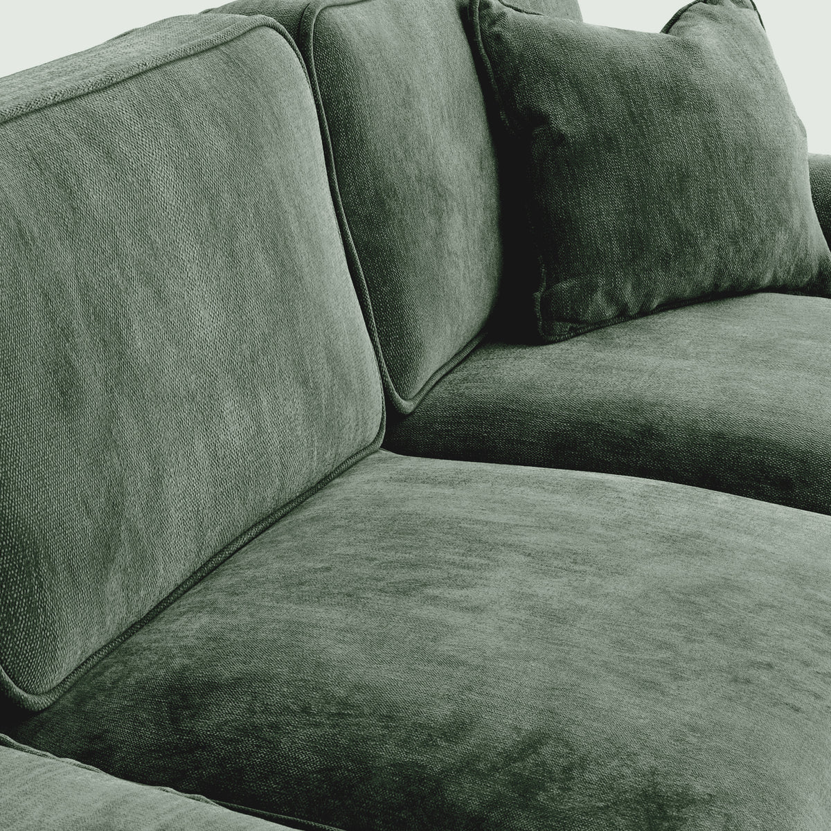 Alfie Chaise Sofa in Moss Green by Roseland Furniture