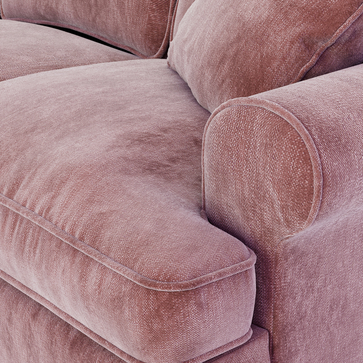 Alfie Chaise Sofa in Blush Pink  by Roseland Furniture