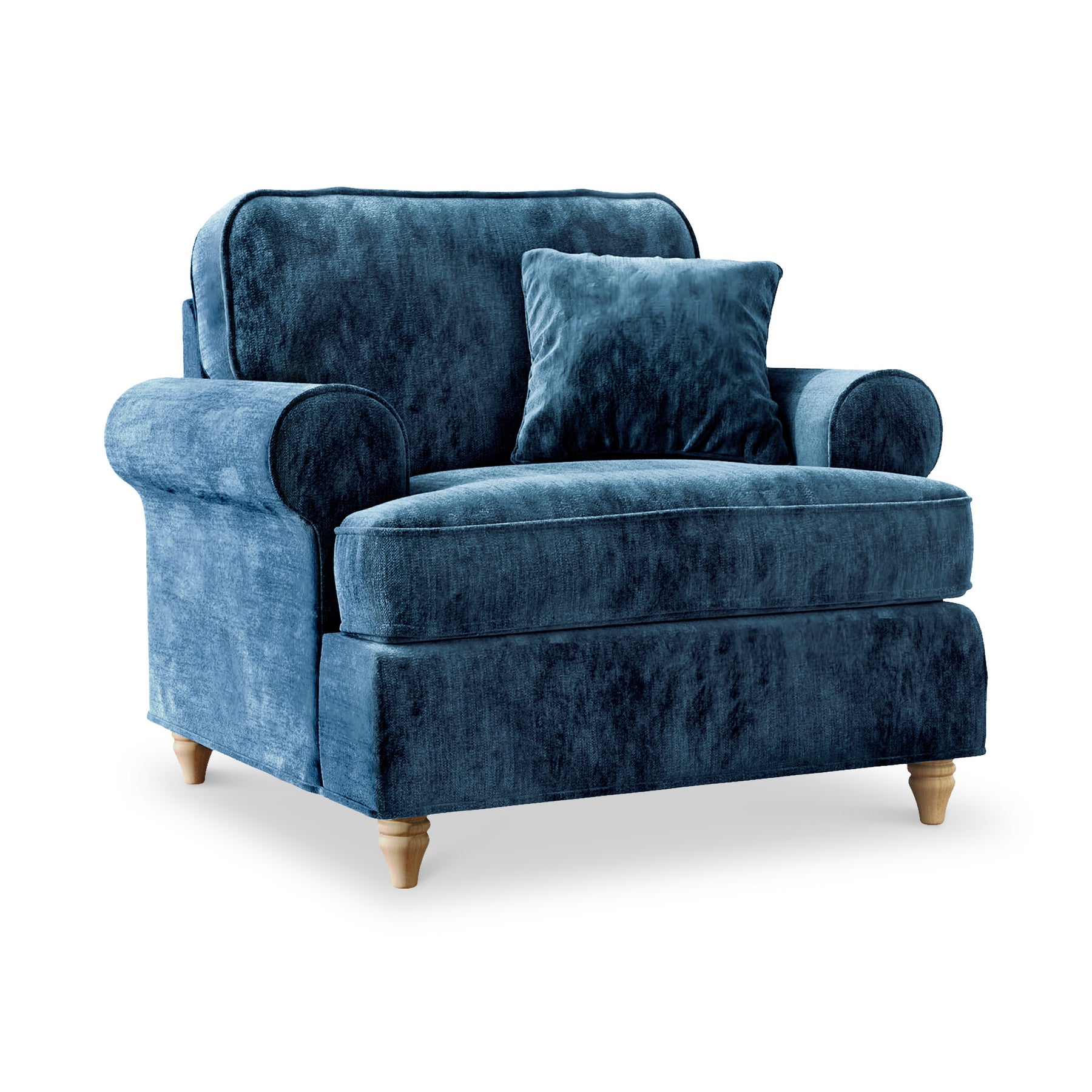 Alfie Armchair in Navy by Roseland Furniture