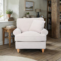 Alfie Woven Cream Armchair for living room from Roseland Furniture