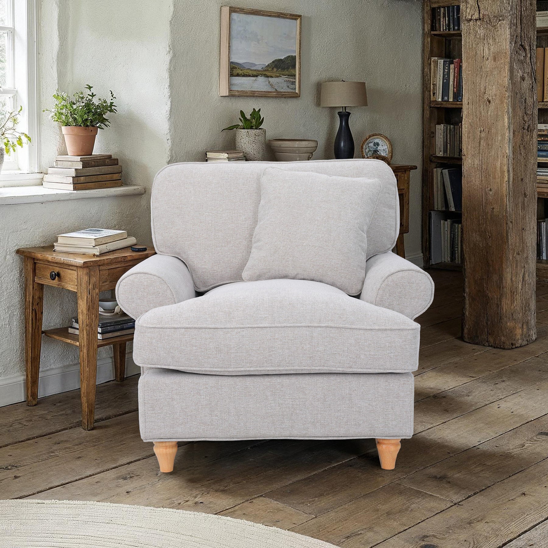 Alfie Woven Grey Armchair for living room from Roseland Furniture