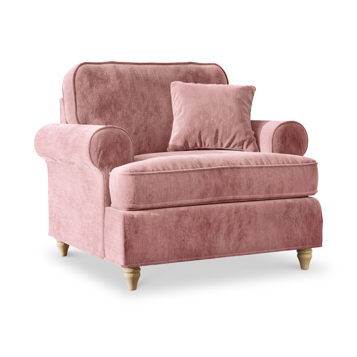 Alfie Armchair in Blush Pink  by Roseland Furniture
