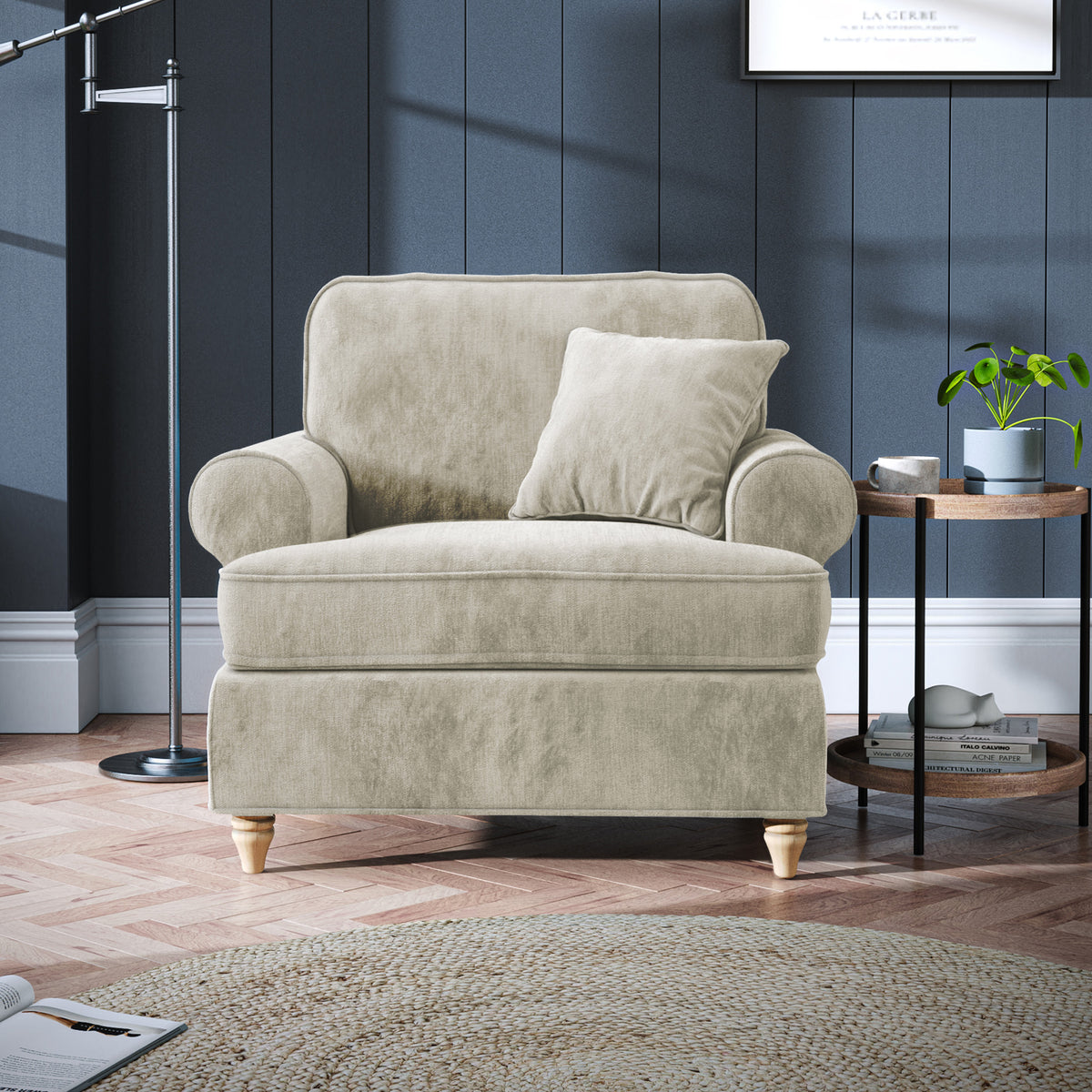 Alfie Armchair in Mink by Roseland Furniture