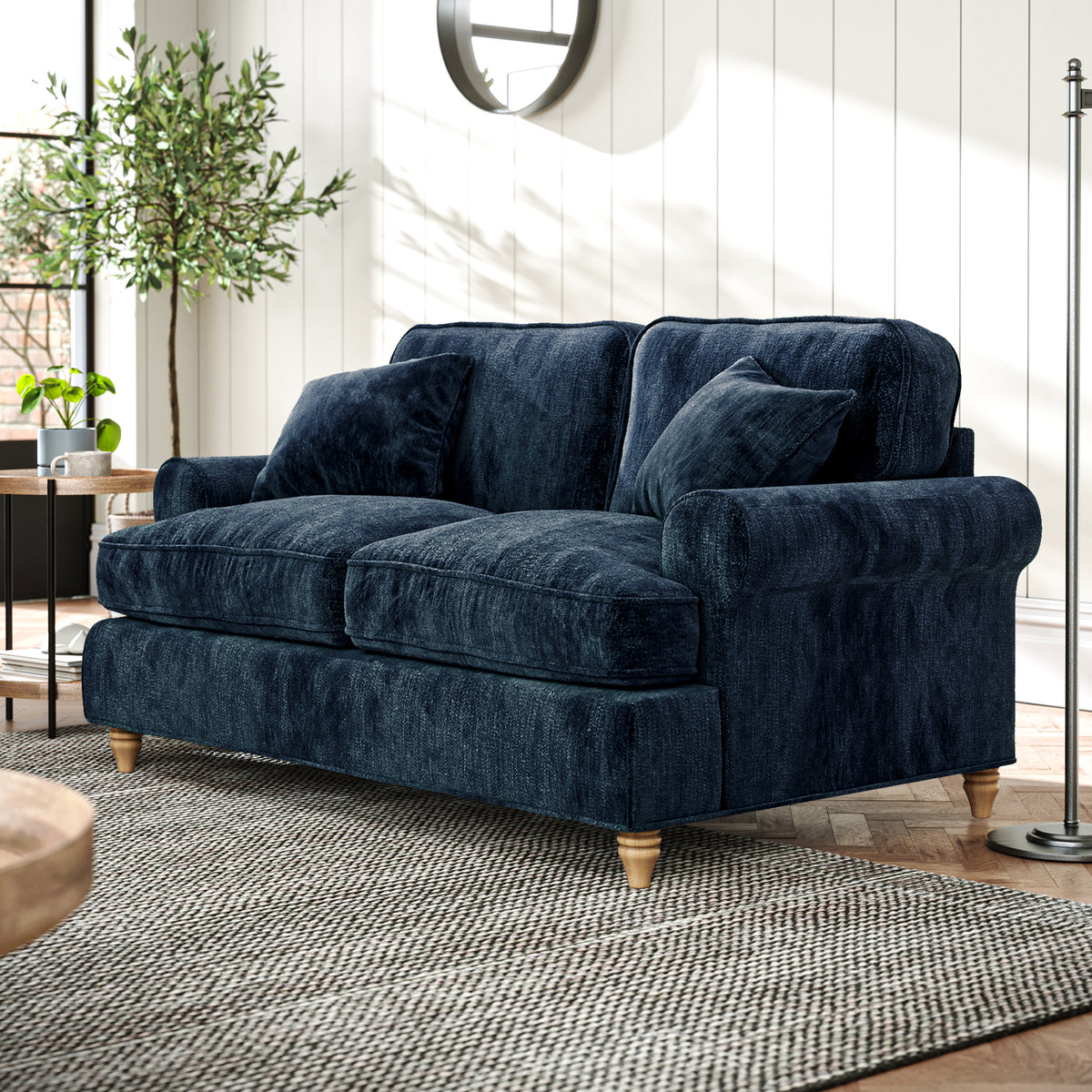 Alfie Navy Blue 2 Seater Sofa from Roseland Furniture