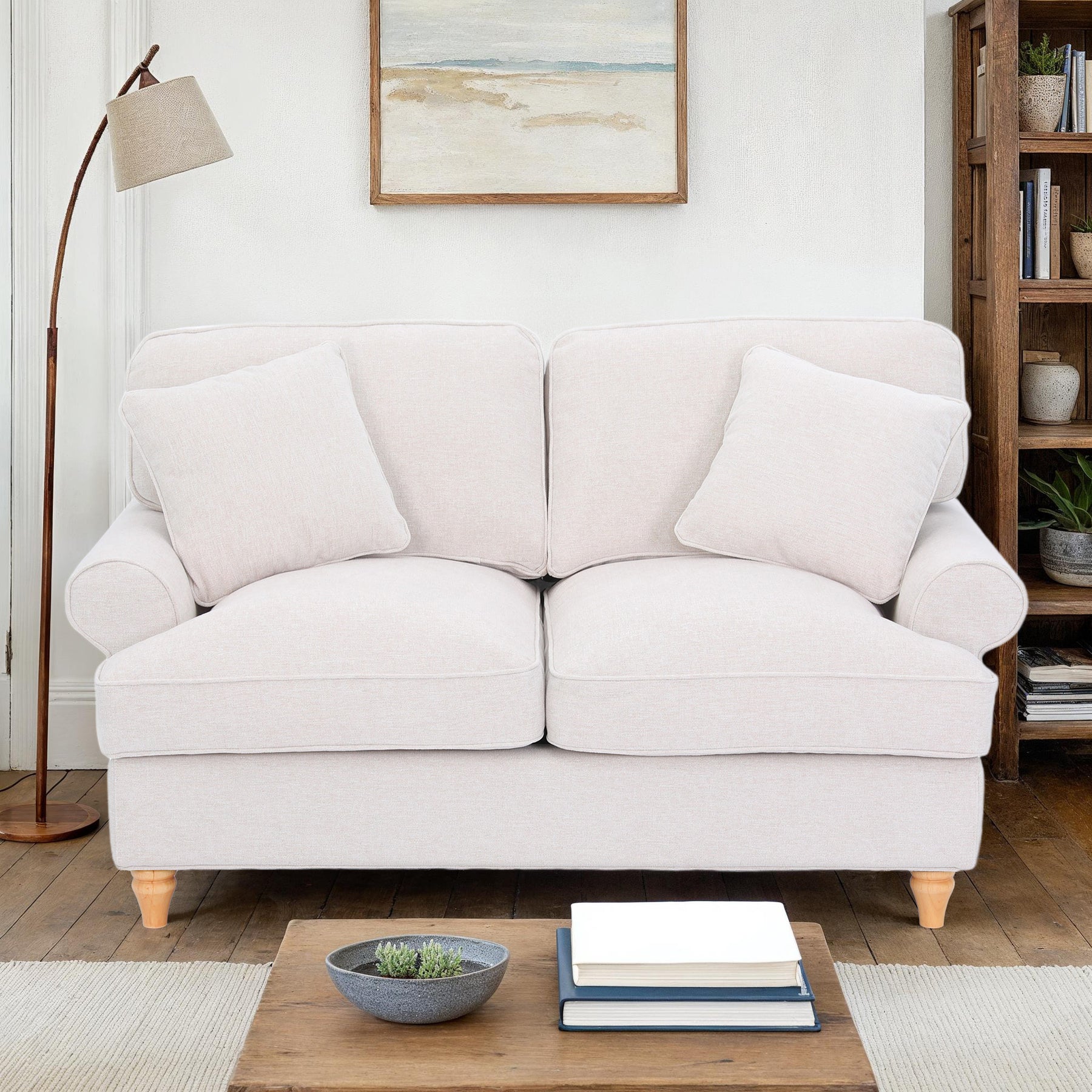Alfie Woven Cream 2 Seater Sofa for living room from Roseland Furniture