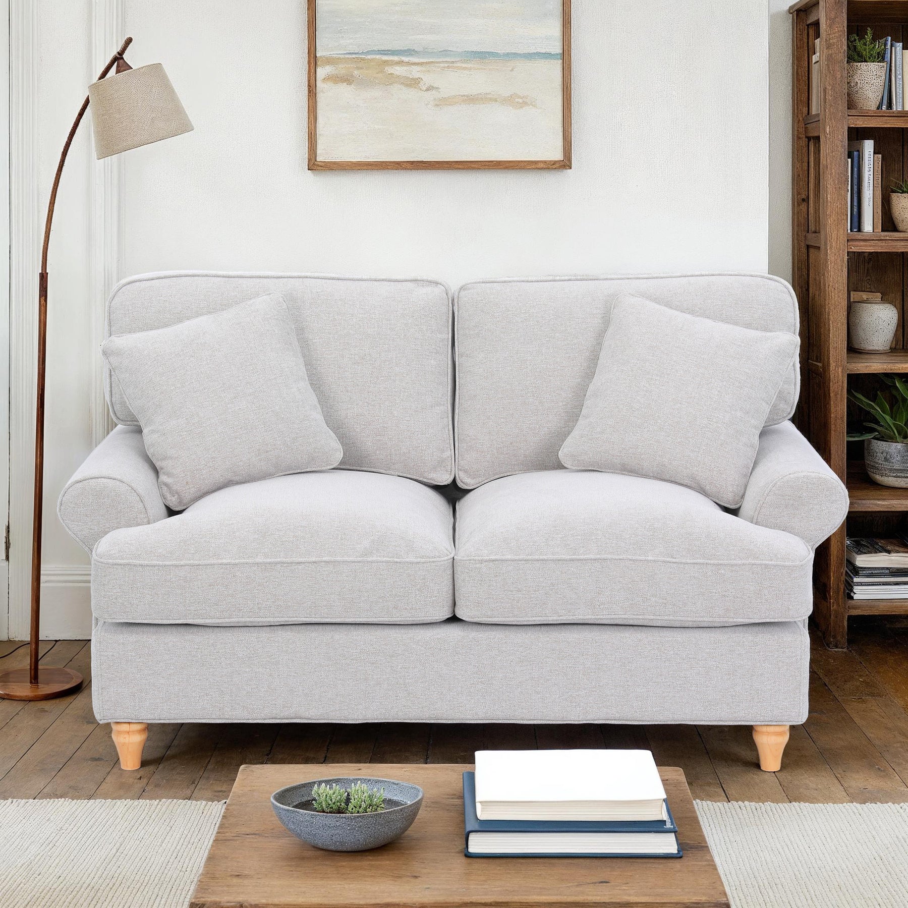 Alfie Woven Light Grey 2 Seater Sofa for living room from Roseland Furniture