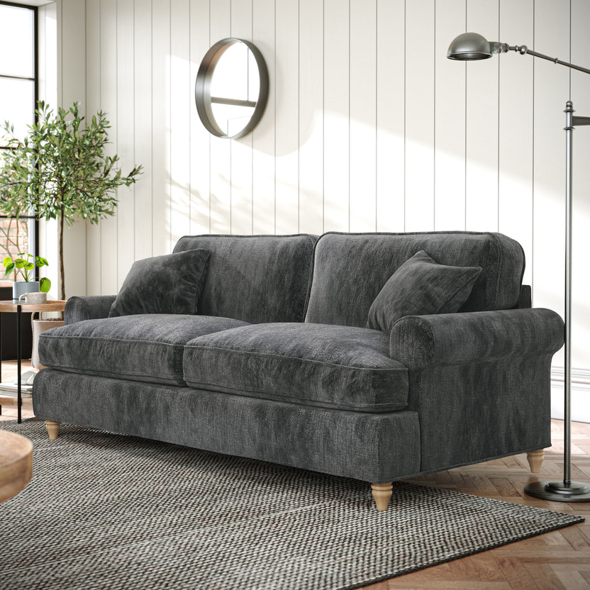 Alfie 3 Seater Sofa 8 Chenille Colours Made in the UK Roseland