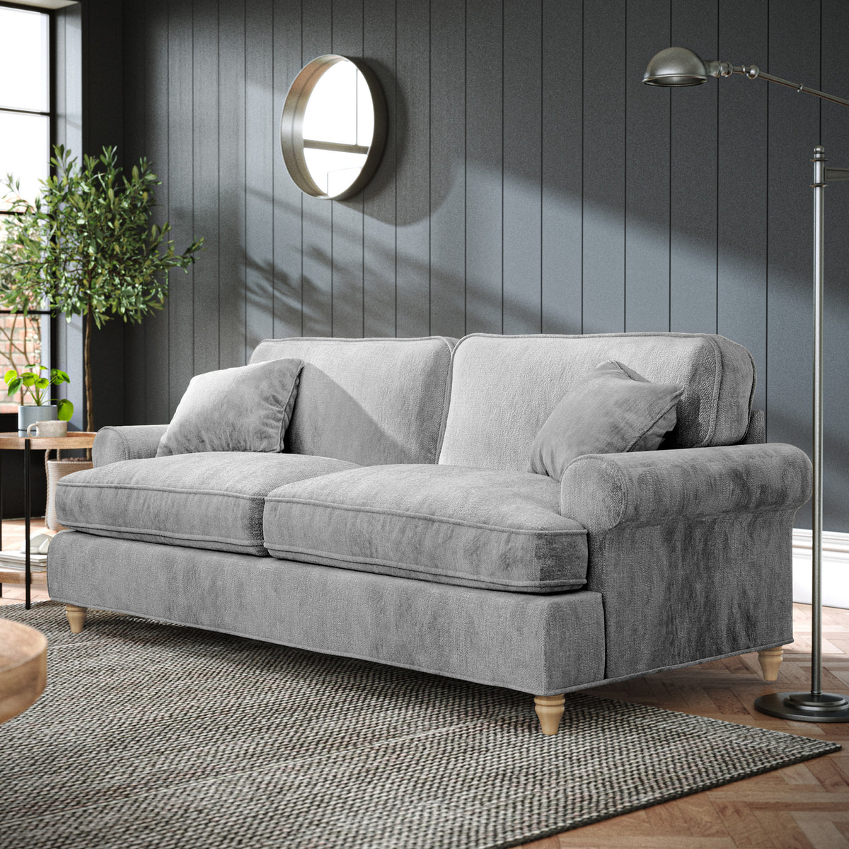 Alfie Ice Grey 3 Seater Sofa from Roseland Furniture