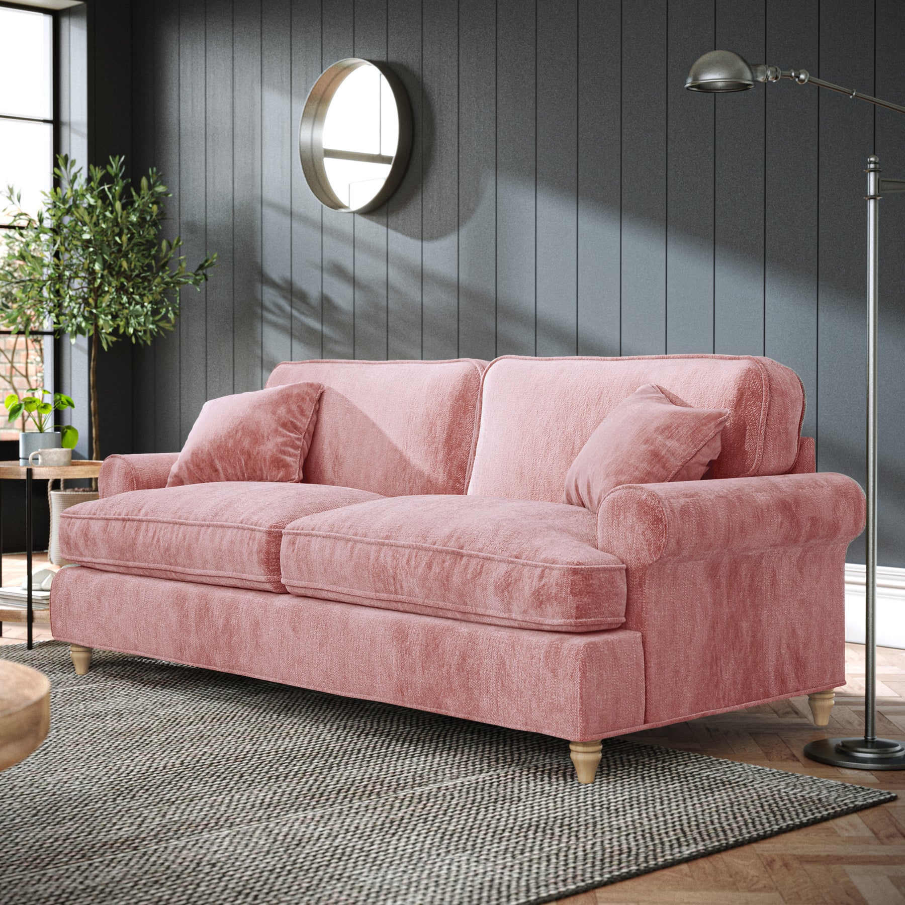 Alfie Blush Pink 3 Seater Sofa from Roseland Furniture
