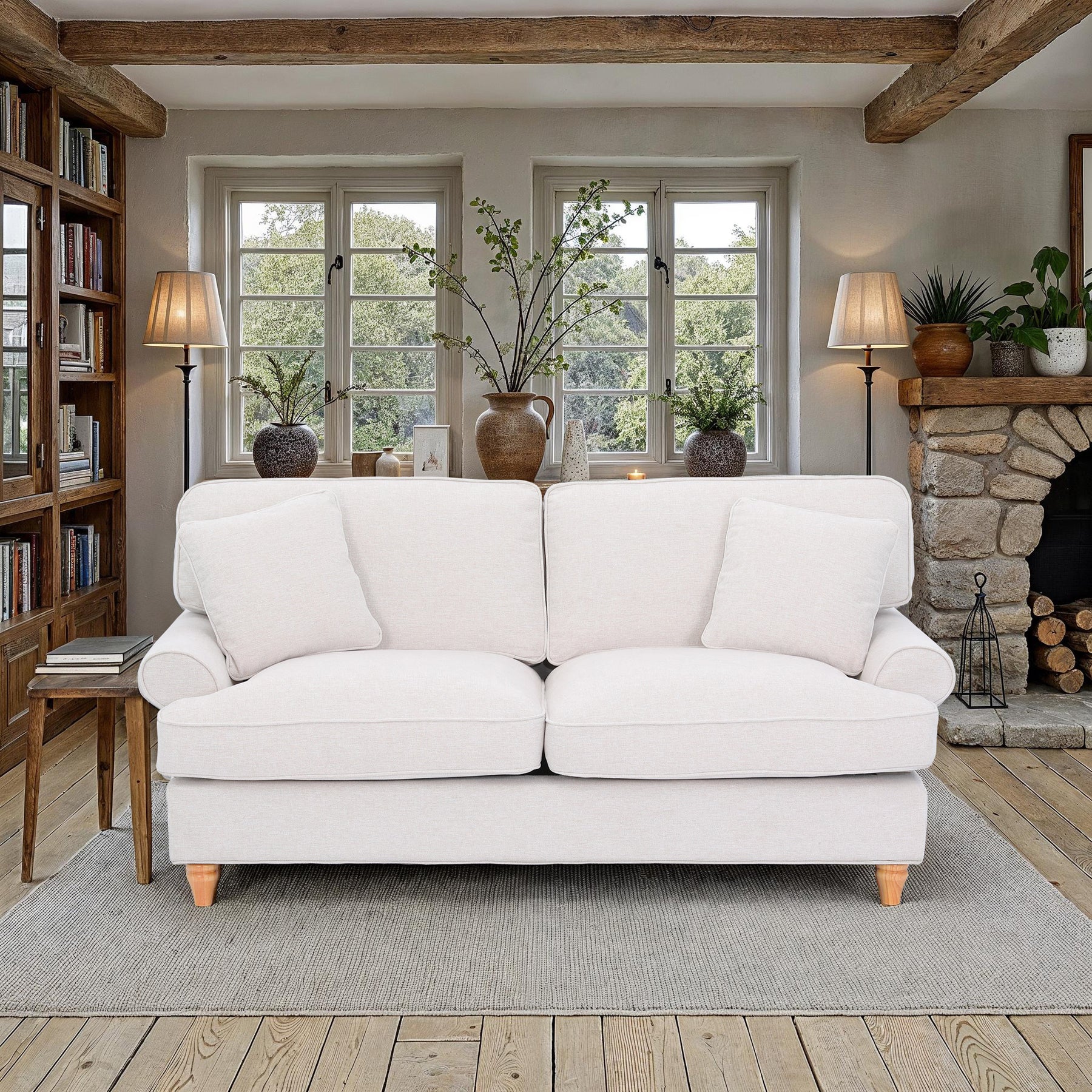 Alfie Woven Cream 3 Seater Sofa from Roseland Furniture