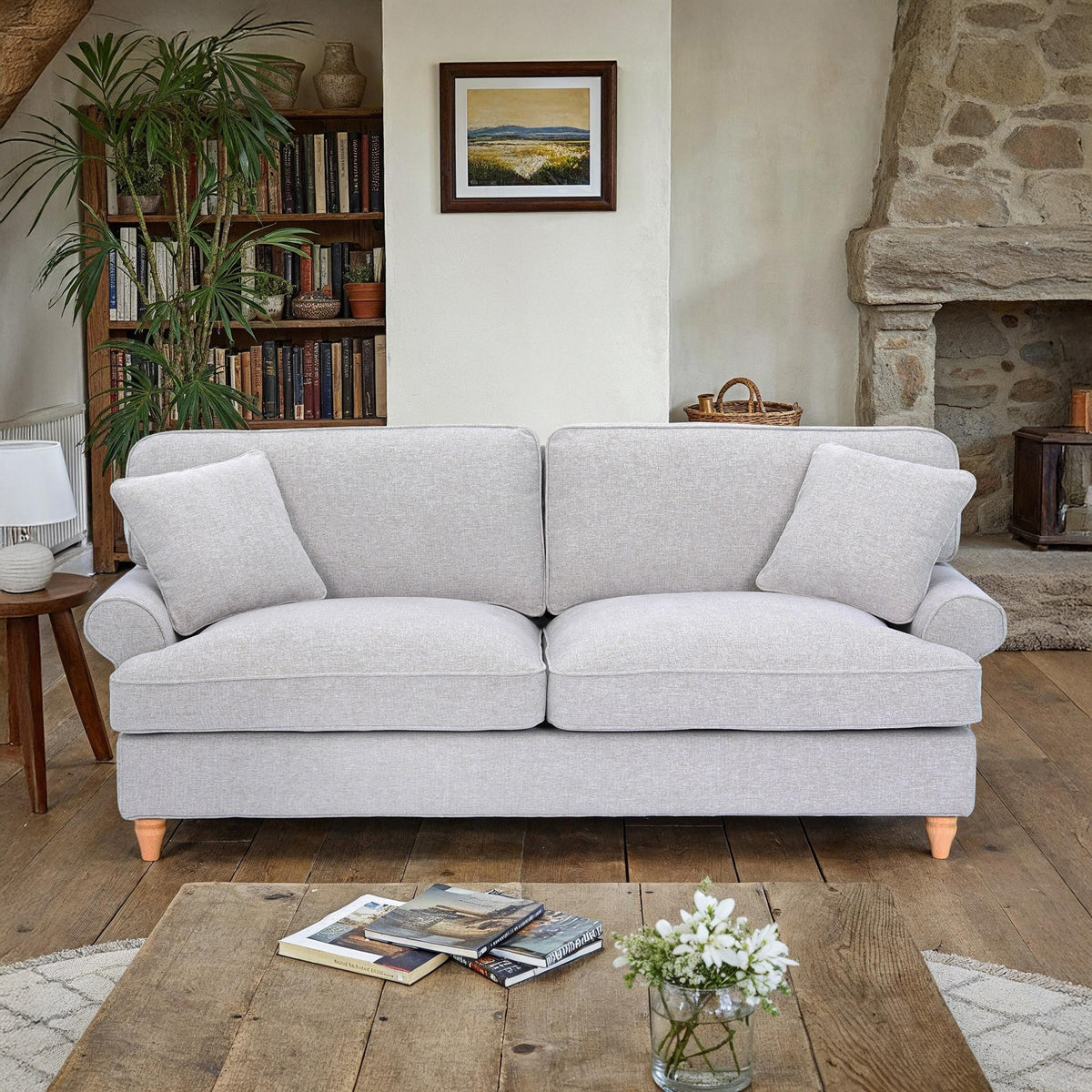 Alfie Woven Light Grey 4 Seater Sofa from Roseland Furniture