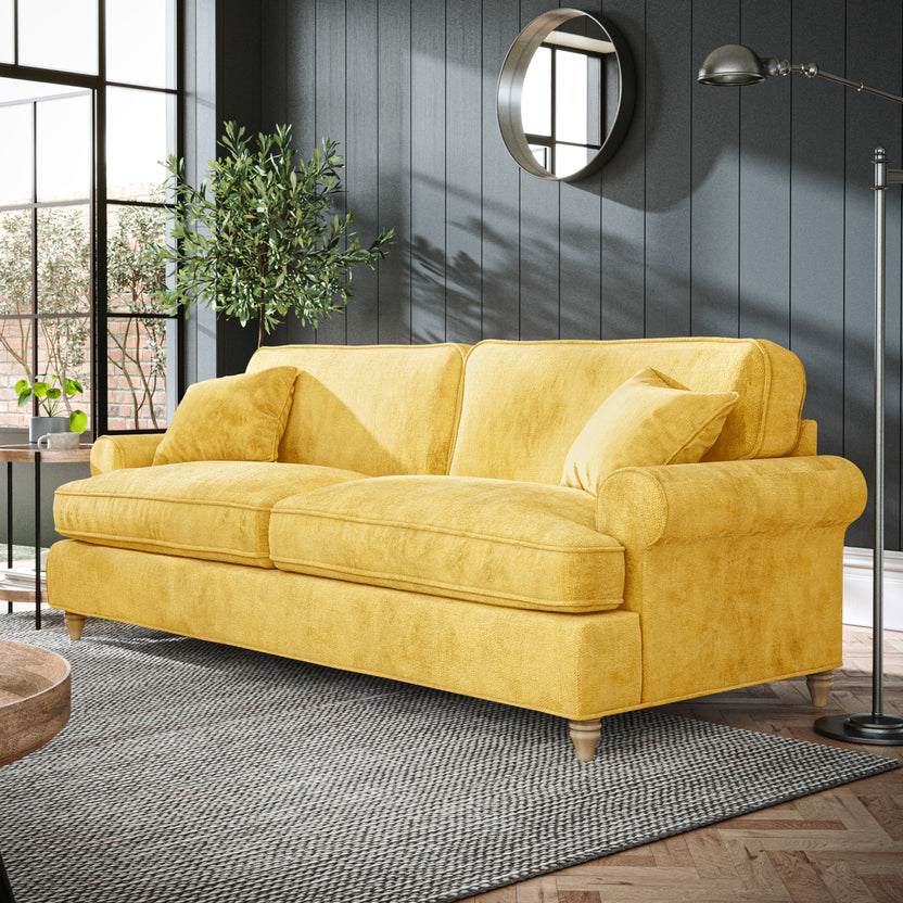 Alfie 4 Seater Sofa 8 Chenille Colours Made in the UK Roseland