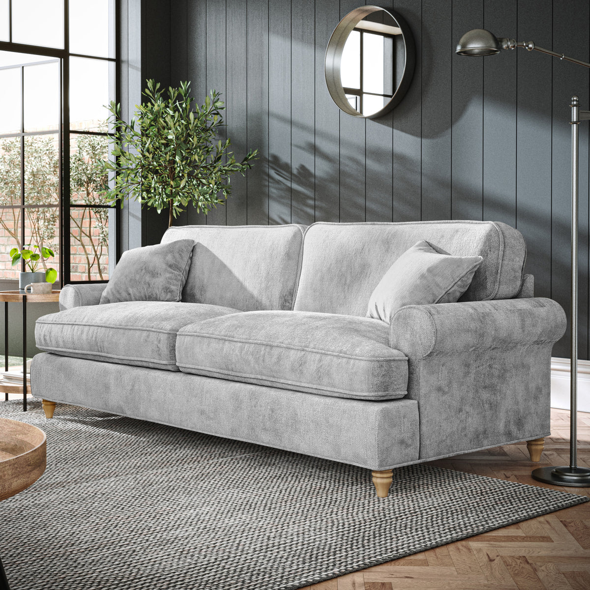 Alfie Ice Grey 4 Seater Sofa from Roseland Furniture