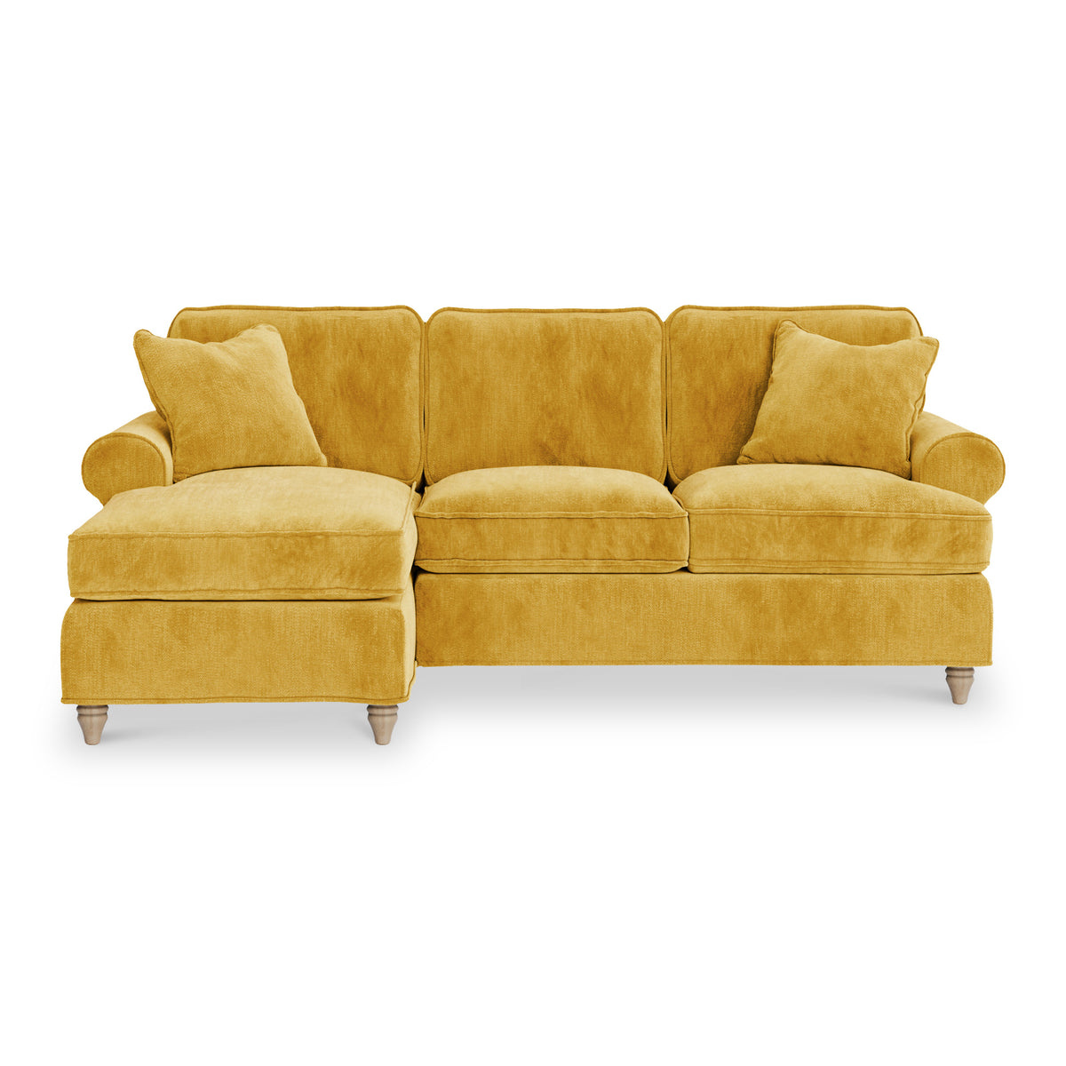 Alfie Chaise Sofa in Gold by Roseland Furniture