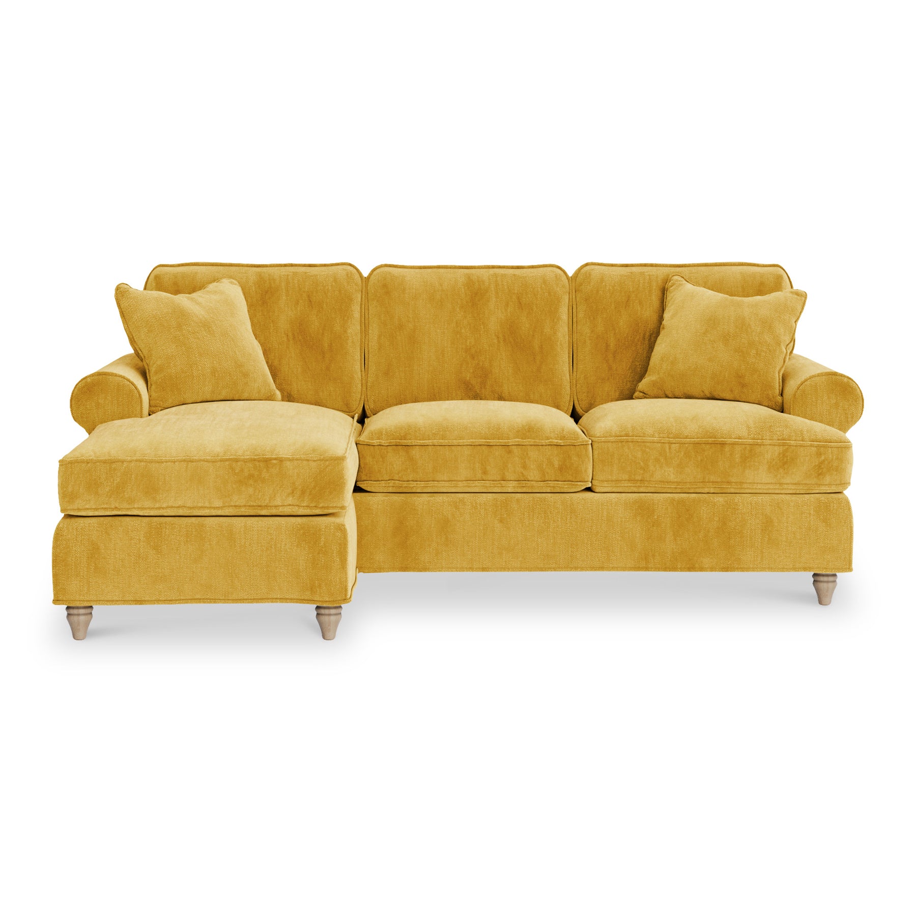 Alfie Chaise Sofa in Gold by Roseland Furniture