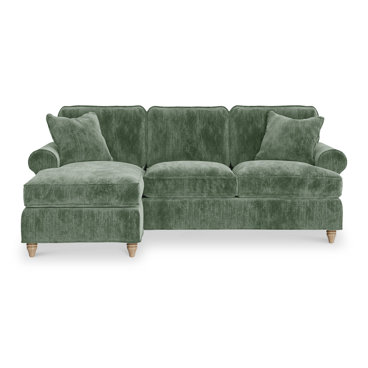 Alfie Chaise Sofa in Moss Green by Roseland Furniture
