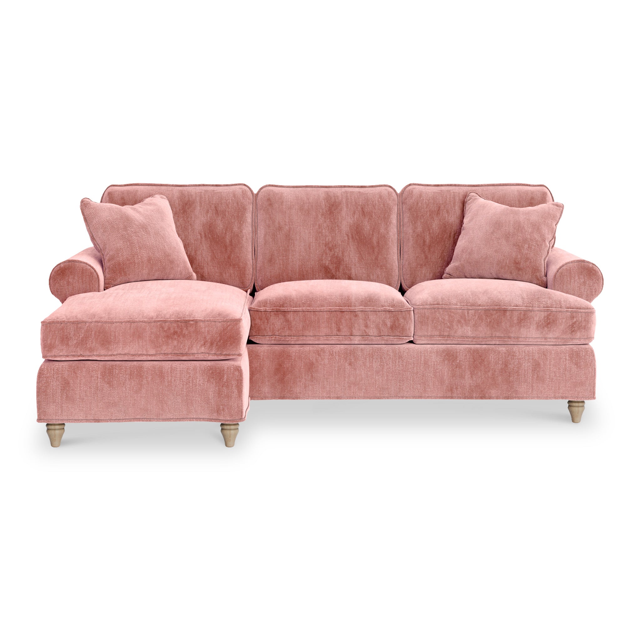 Alfie Chaise Sofa 8 Chenille Colours Made in the UK Roseland